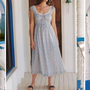 Kelly Dress Blue Daisy Print Christy Dawn